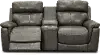 Clearance Integrity Graphite Gray Leather-Match Power Reclining Console Loveseat