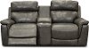 Graphite Gray Leather-Match Power Reclining Console Loveseat - Integrity