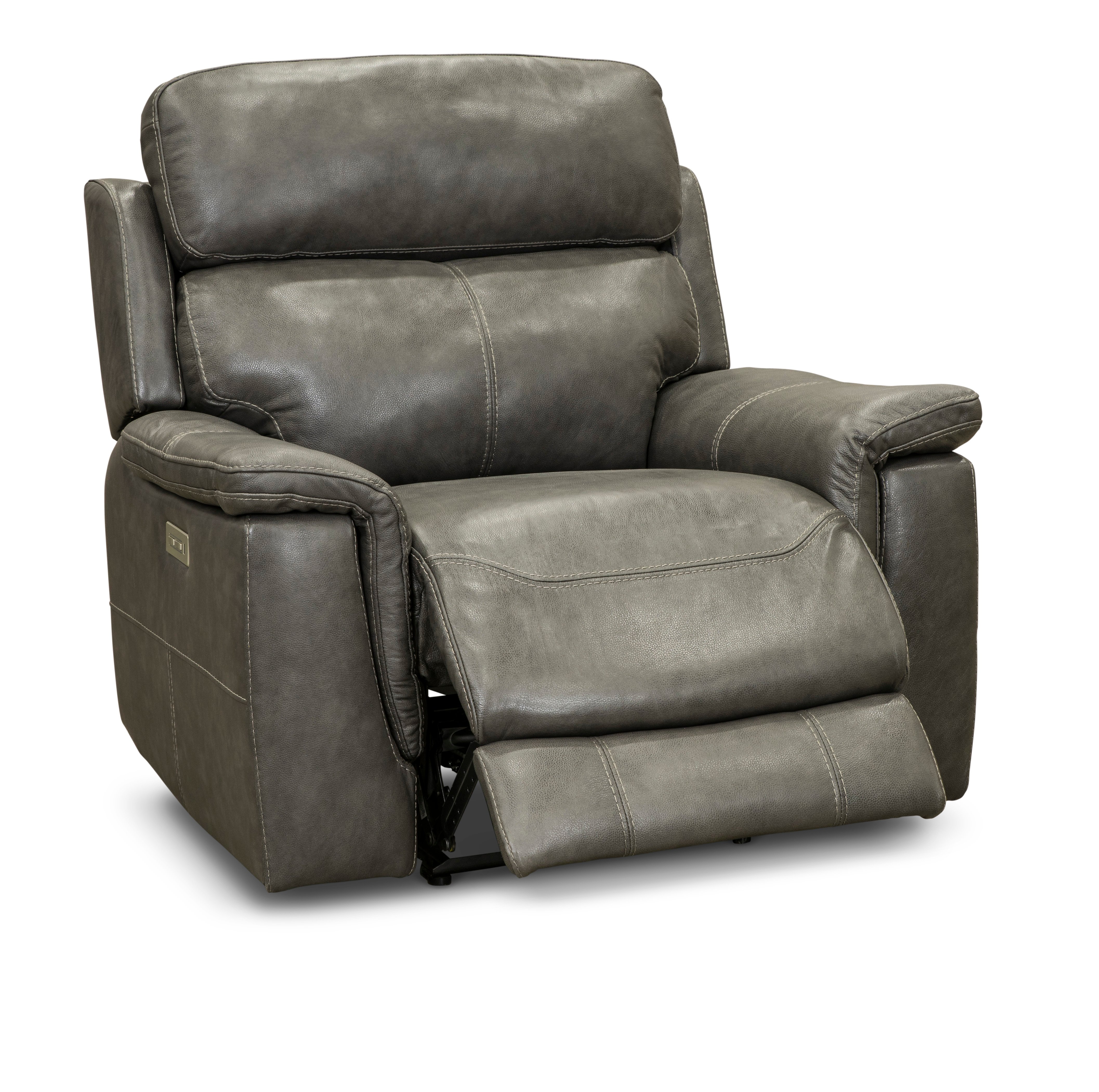 Graphite Gray Leather-Match Power Recliner - Integrity-1