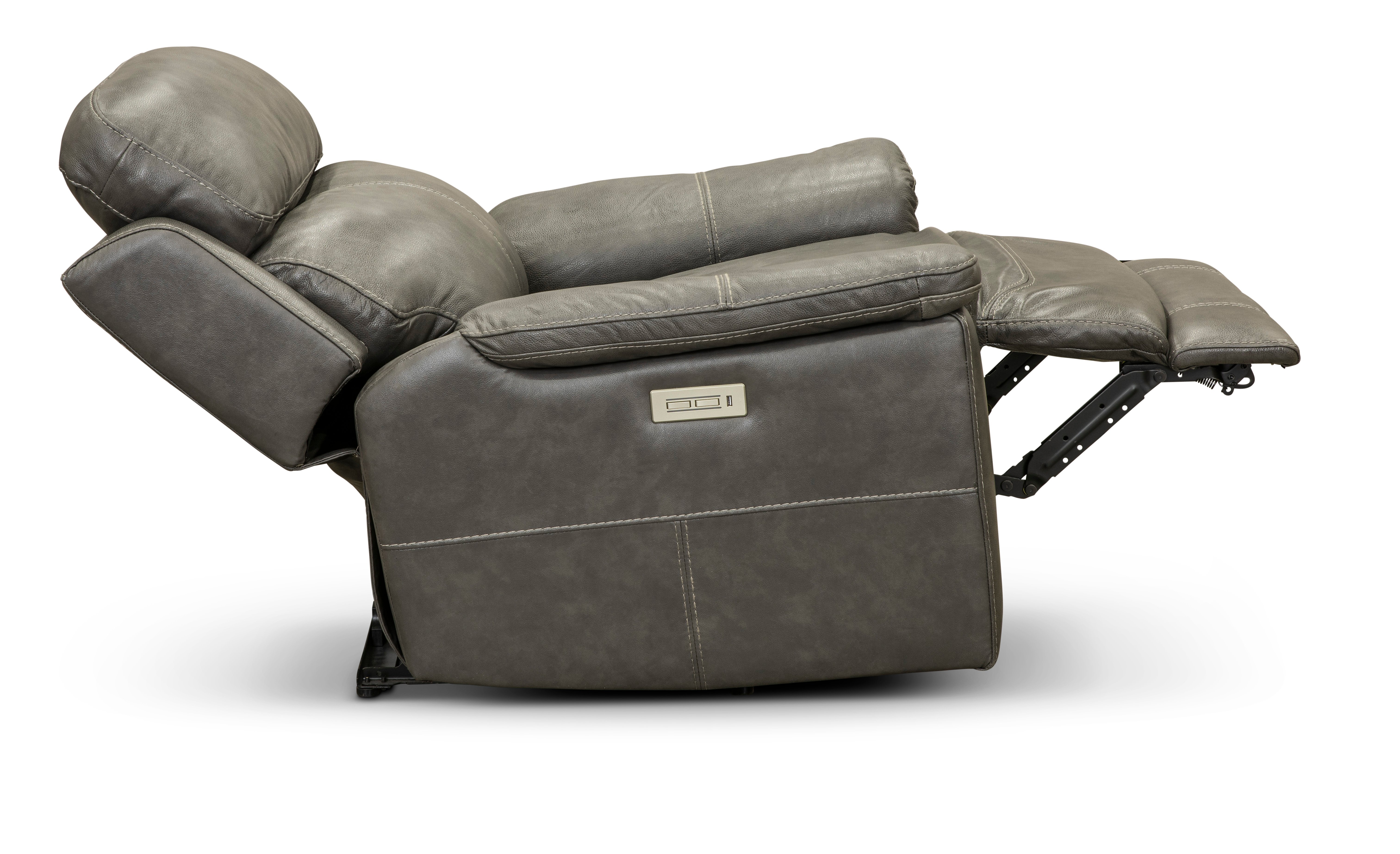 Graphite Gray Leather-Match Power Recliner - Integrity-2