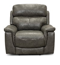 Graphite Gray Leather-Match Power Recliner - Integrity-3