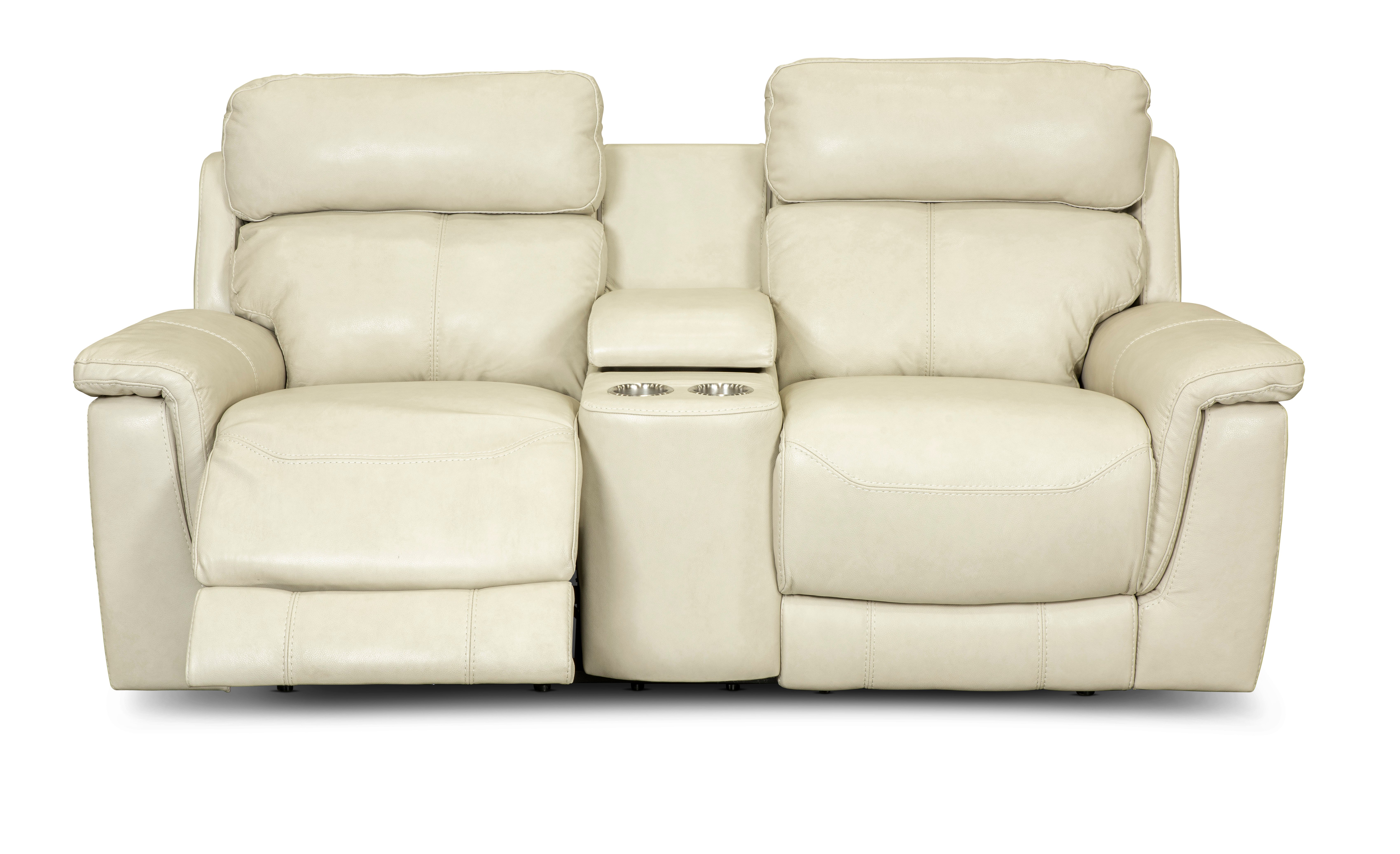 Integrity Pearl Leather-Match Power Reclining Console Loveseat-1