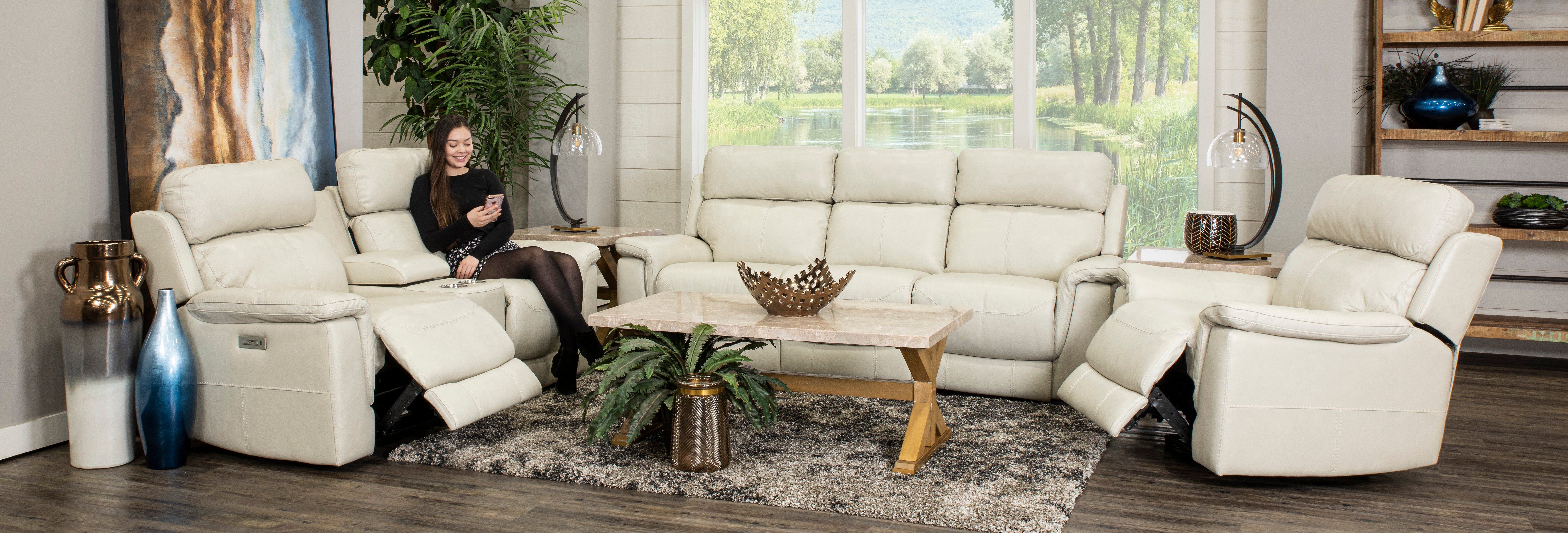 Integrity Pearl Leather-Match Power Reclining Console Loveseat-3