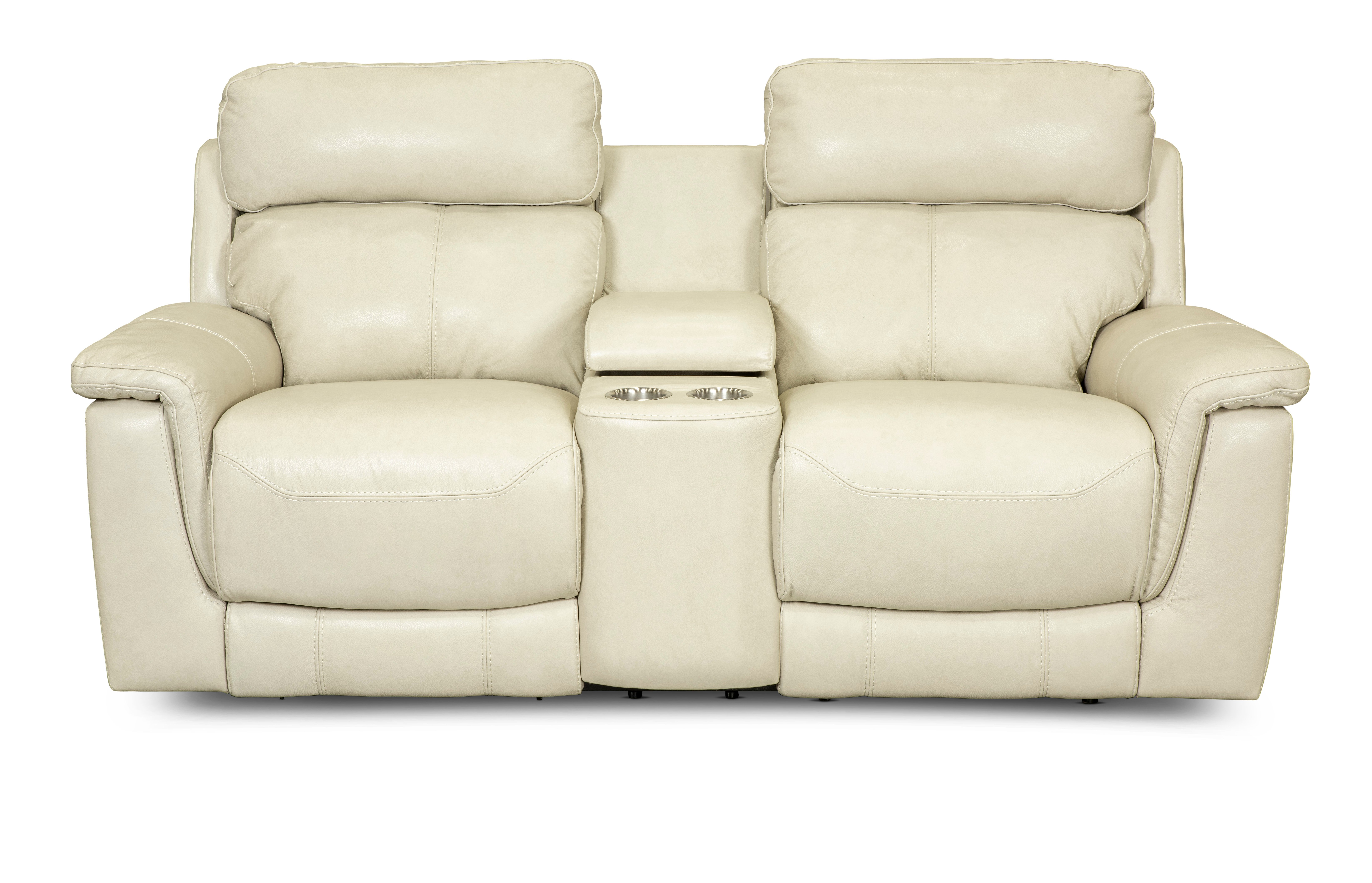 Integrity Pearl Leather-Match Power Reclining Console Loveseat-4