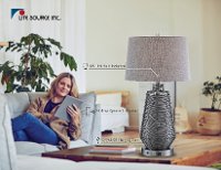 Chrome Wireless Speaker Table Lamp with LED and USB - Connor-2