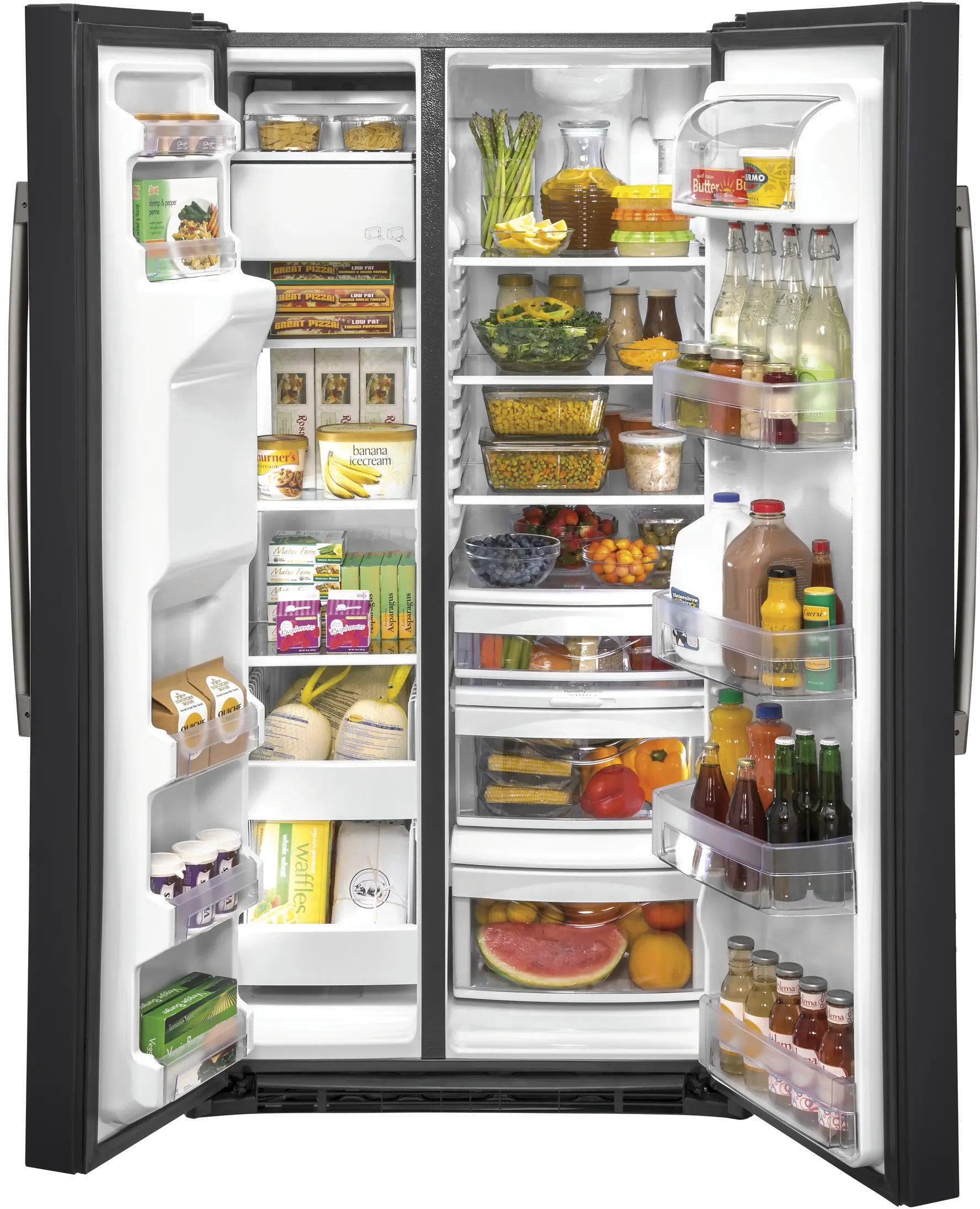 GZS22IENDS GE 21.8 cu ft Side by Side Refrigerator - Counter Depth Black Slate-3
