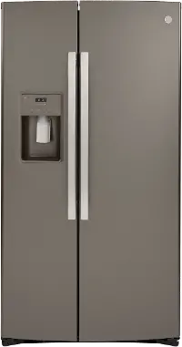 GZS22IMNES GE 21.8 cu ft Side by Side Refrigerator - Counter Depth Slate