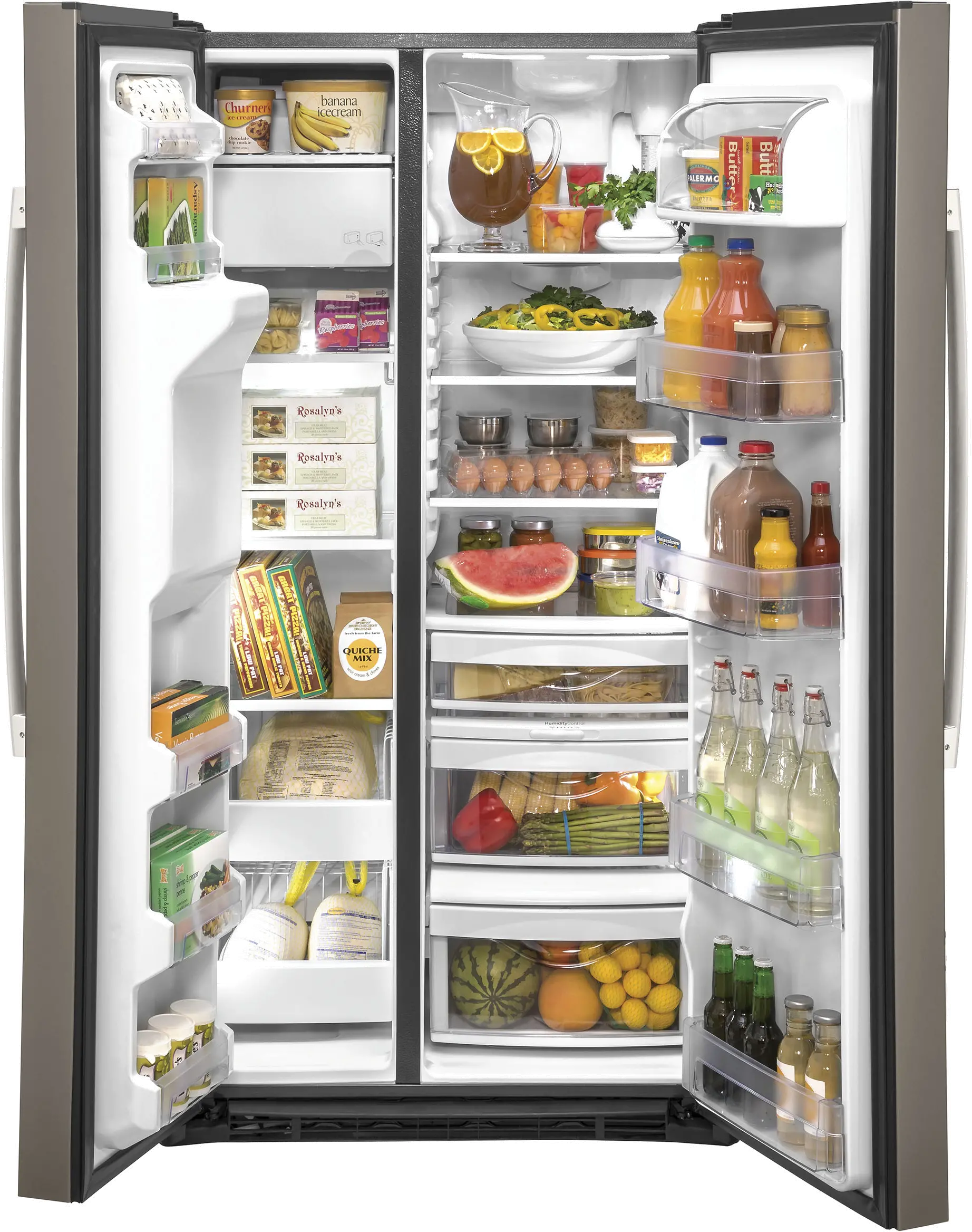 GZS22IMNES GE 21.8 cu ft Side by Side Refrigerator - Counter Depth Slate-2