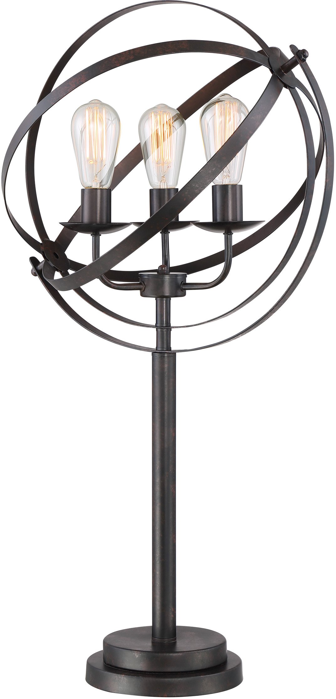 Industrial Open Metal Black Table Lamp - Orbiton-1