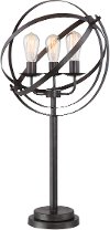Industrial Open Metal Black Table Lamp - Orbiton
