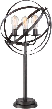 Industrial Open Metal Black Table Lamp - Orbiton
