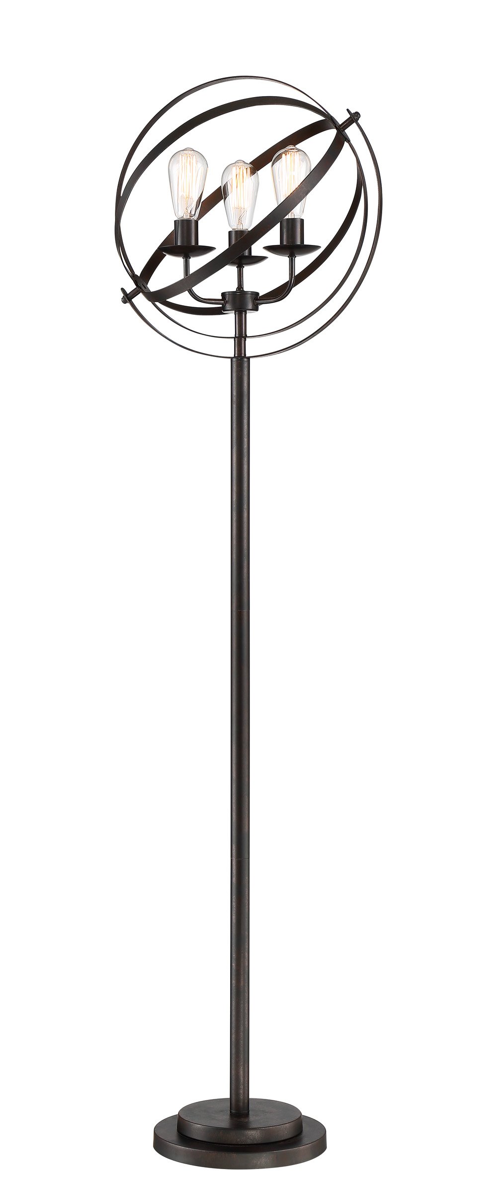 Industrial Open Metal Black Floor Lamp - Orbiton-1