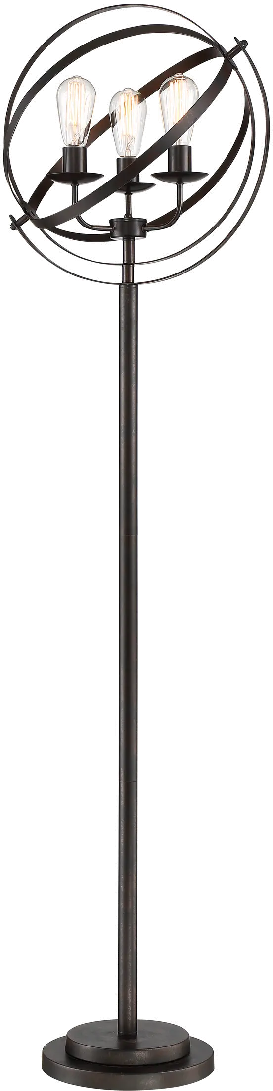 Industrial Open Metal Black Floor Lamp - Orbiton-1