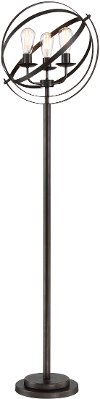 Industrial Open Metal Black Floor Lamp - Orbiton