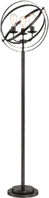 Industrial Open Metal Black Floor Lamp - Orbiton