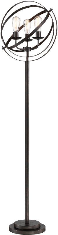 Industrial Open Metal Black Floor Lamp - Orbiton