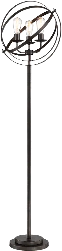 Industrial Open Metal Black Floor Lamp - Orbiton