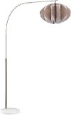 Clearance Brushed Nickel Arch Floor Lamp with Gray Shade - Reina