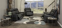 Space Gray Leather-Match Power Reclining Console Loveseat - Solana-2