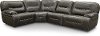 Steel Gray Leather-Match 4 Piece Power Reclining Sectional Sofa - Max 6 Piece