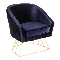 CH-CNRY-AU+BU Royal Blue Velvet Contemporary Tub Chair - Canary