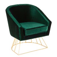 CH-CNRY-AU+GN Emerald Green Velvet Contemporary Tub Chair - Canary