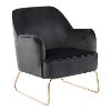 CHR-DANIELLASL-AUBK Black Velvet Contemporary Accent Chair - Campania
