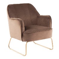 CHR-DANIELLASL-AUBN Espresso Velvet Contemporary Accent Chair - Campania