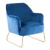 CHR-DANIELLASL-AUBU Blue Velvet Contemporary Accent Chair - Campania