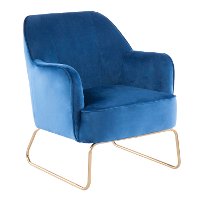 CHR-DANIELLASL-AUBU Blue Velvet Contemporary Accent Chair - Campania