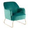 CHR-DANIELLASL-AUGN Green Velvet Contemporary Accent Chair - Campania