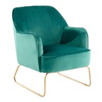CHR-DANIELLASL-AUGN Green Velvet Contemporary Accent Chair - Campania