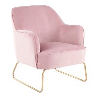 CHR-DANIELLASL-AUPK Blush Pink Velvet Contemporary Accent Chair - Campania
