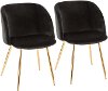 CH-FRAN-AU+BK2 Black Velvet Contemporary Chairs (Set of 2) - Luna