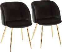 CH-FRAN-AU+BK2 Black Velvet Contemporary Chairs (Set of 2) - Luna