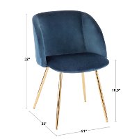 CH-FRAN-AU+BK2 Black Velvet Contemporary Chairs (Set of 2) - Luna-4