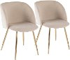 CH-FRAN-AU+CR2 Cream Velvet Contemporary Chairs (Set of 2) - Luna