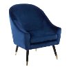 CHR-MATSE-BK+BU Blue Velvet Contemporary Accent Chair - Matisse