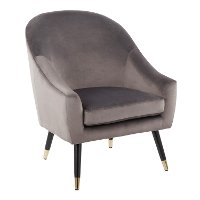 CHR-MATSE-BK+SV Silver Velvet Contemporary Accent Chair - Matisse-4