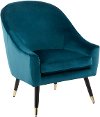 CHR-MATSE-BK+TL Teal Velvet Contemporary Accent Chair - Matisse