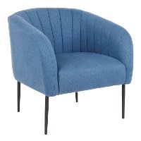 CHR-RENEE-BKBU Blue Fabric Modern Accent Chair - Renee