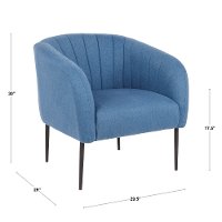 CHR-RENEE-BKBU Blue Fabric Modern Accent Chair - Renee-4