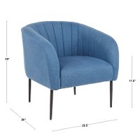 CHR-RENEE-BKGY Gray Fabric Modern Accent Chair - Renee