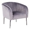 CHR-RENEE-BKVGY Gray Velvet Modern Accent Chair - Renee
