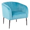 CHR-RENEE-BKVTQ Turquoise Velvet Modern Accent Chair - Renee