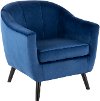 CHR-RCKWLV-BU Blue Velvet Contemporary Accent Chair - Rockwell
