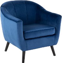 CHR-RCKWLV-BU Blue Velvet Contemporary Accent Chair - Rockwell