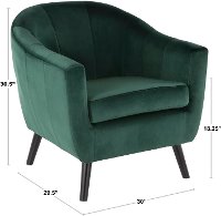 CHR-RCKWLV-BU Blue Velvet Contemporary Accent Chair - Rockwell-4