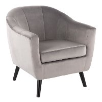 CHR-RCKWLV-SV Silver Velvet Contemporary Accent Chair - Rockwell