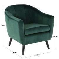 CHR-RCKWLV-SV Silver Velvet Contemporary Accent Chair - Rockwell-4